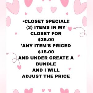 BUNDLE SPECIAL ❤️❤️(3) Items for $25.00